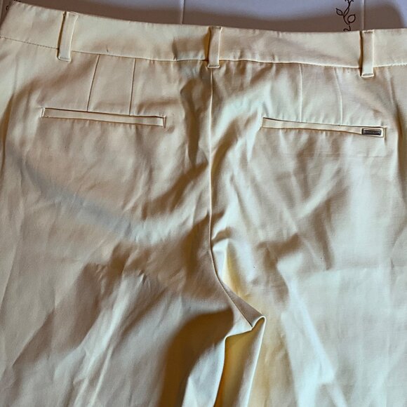 White House Black Market Light Yellow Slim Ankle Pants Size 14L - Picture 5 of 6